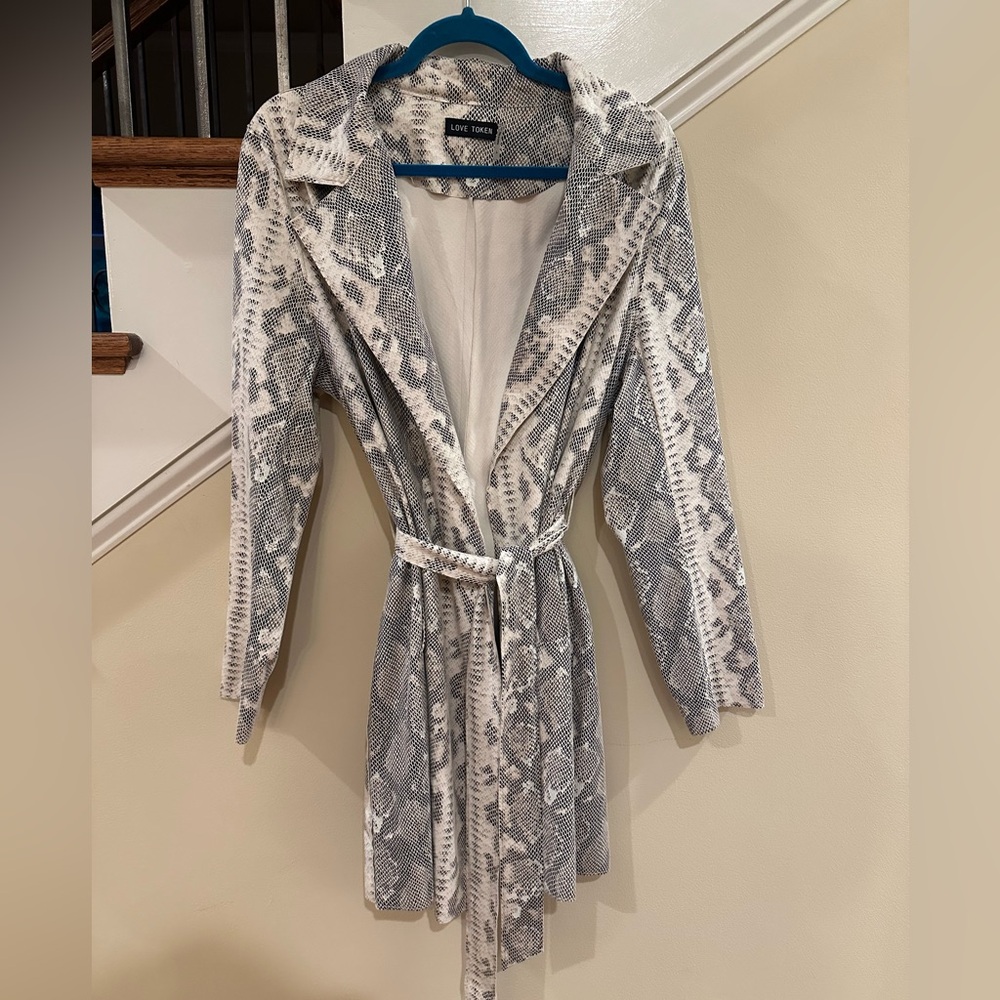 Love Token Black and White Patterned Jacket